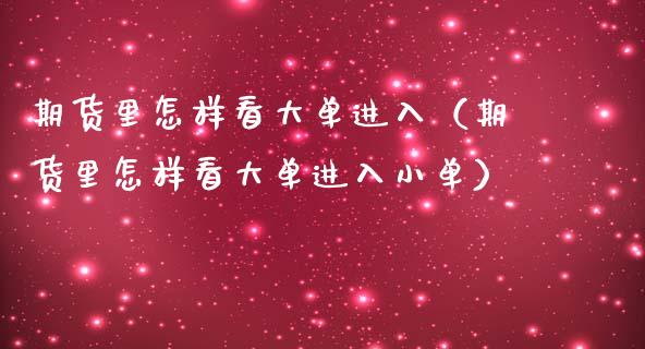 期货里怎样看大单进入（期货里怎样看大单进入小单）_https://m.jnbaishite.cn_期货研报_第1张