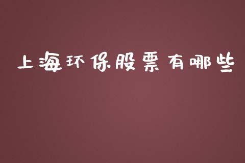 上海环保股票有哪些_https://m.jnbaishite.cn_期货研报_第1张