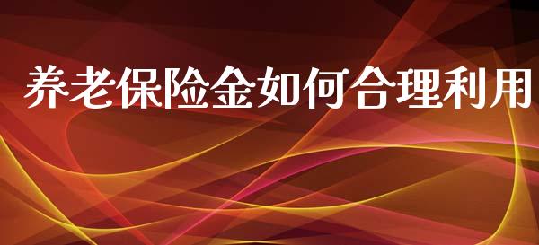 养老保险金如何合理利用_https://m.jnbaishite.cn_投资管理_第1张