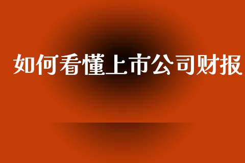 如何看懂上市公司财报_https://m.jnbaishite.cn_金融市场_第1张