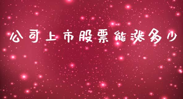 公司上市股票能涨多少_https://m.jnbaishite.cn_投资管理_第1张