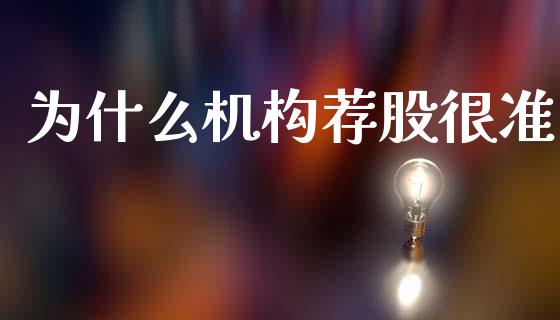 为什么机构荐股很准_https://m.jnbaishite.cn_期货研报_第1张