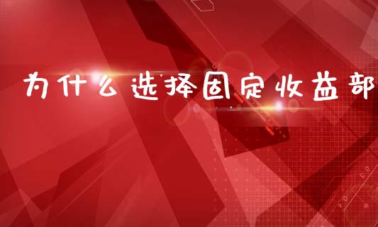 为什么选择固定收益部_https://m.jnbaishite.cn_期货研报_第1张