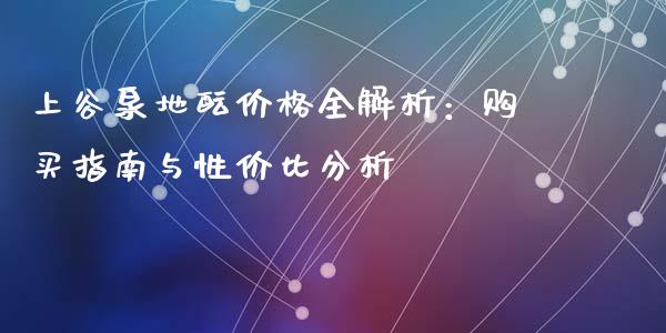 上谷泉地酝价格全解析：购买指南与性价比分析_https://m.jnbaishite.cn_投资管理_第1张