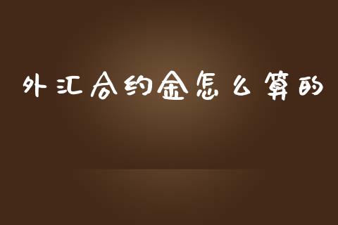 外汇合约金怎么算的_https://m.jnbaishite.cn_期货研报_第1张