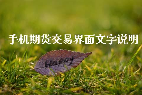 手机期货交易界面文字说明_https://m.jnbaishite.cn_财经新闻_第1张