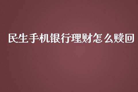 民生手机银行理财怎么赎回_https://m.jnbaishite.cn_期货研报_第1张