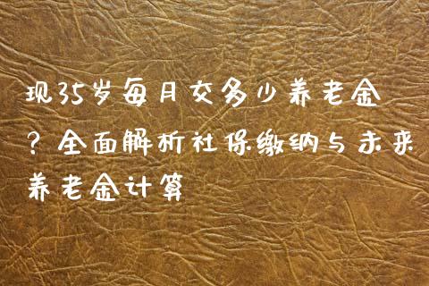 现35岁每月交多少养老金？全面解析社保缴纳与未来养老金计算_https://m.jnbaishite.cn_投资管理_第1张