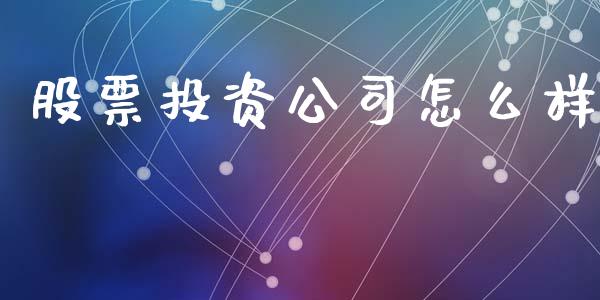 股票投资公司怎么样_https://m.jnbaishite.cn_金融市场_第1张