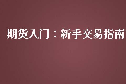 期货入门：新手交易指南_https://m.jnbaishite.cn_金融市场_第1张