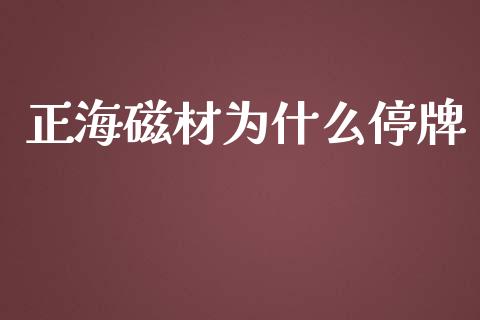正海磁材为什么停牌_https://m.jnbaishite.cn_投资管理_第1张