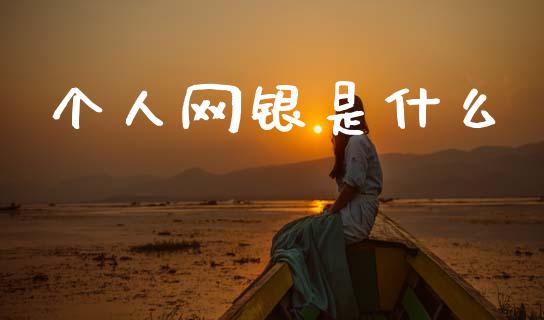 个人网银是什么_https://m.jnbaishite.cn_期货研报_第1张
