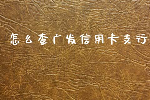 怎么查广发信用卡支行_https://m.jnbaishite.cn_期货研报_第1张