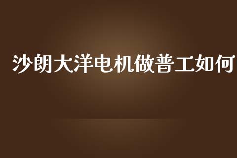 沙朗大洋电机做普工如何_https://m.jnbaishite.cn_投资管理_第1张