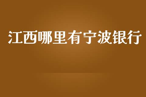 江西哪里有宁波银行_https://m.jnbaishite.cn_金融市场_第1张