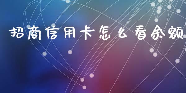 招商信用卡怎么看余额_https://m.jnbaishite.cn_财经新闻_第1张