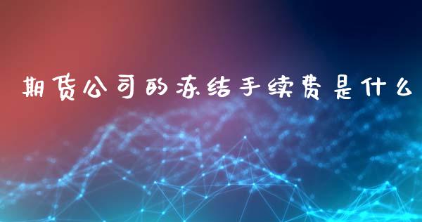 期货公司的冻结手续费是什么_https://m.jnbaishite.cn_金融市场_第1张