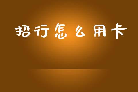 招行怎么用卡_https://m.jnbaishite.cn_期货研报_第1张