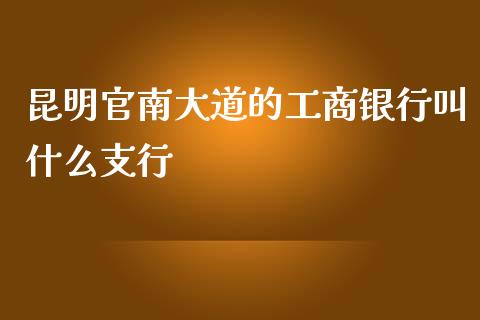 昆明官南大道的工商银行叫什么支行_https://m.jnbaishite.cn_投资管理_第1张