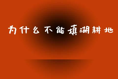 为什么不能填湖耕地_https://m.jnbaishite.cn_财经新闻_第1张