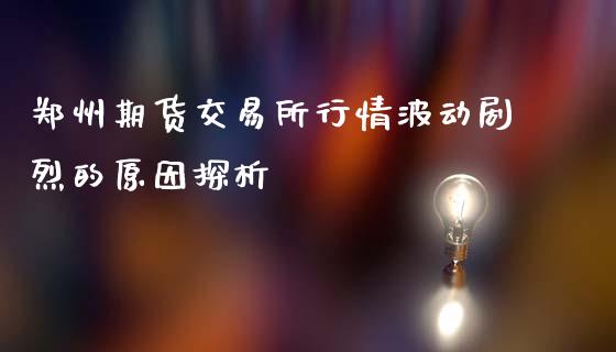 郑州期货交易所行情波动剧烈的原因探析_https://m.jnbaishite.cn_金融市场_第1张