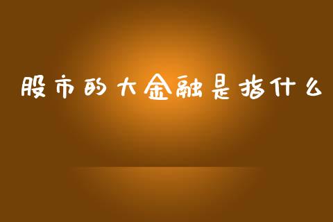 股市的大金融是指什么_https://m.jnbaishite.cn_期货研报_第1张