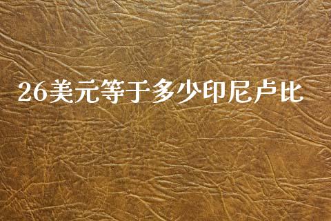 26美元等于多少印尼卢比_https://m.jnbaishite.cn_期货研报_第1张