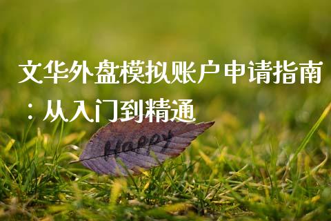 文华外盘模拟账户申请指南：从入门到精通_https://m.jnbaishite.cn_金融市场_第1张