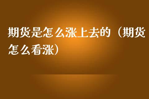 期货是怎么涨上去的（期货怎么看涨）_https://m.jnbaishite.cn_投资管理_第1张