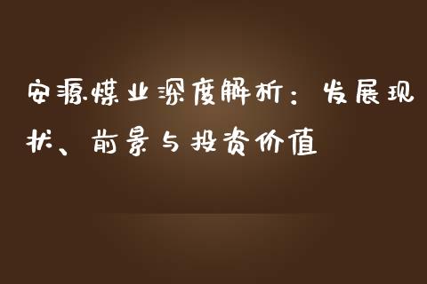 安源煤业深度解析：发展现状、前景与投资价值_https://m.jnbaishite.cn_投资管理_第1张