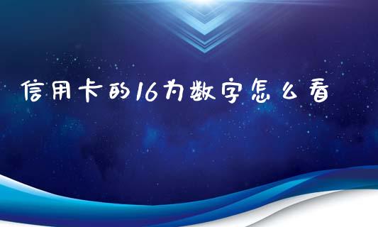 信用卡的16为数字怎么看_https://m.jnbaishite.cn_财经新闻_第1张