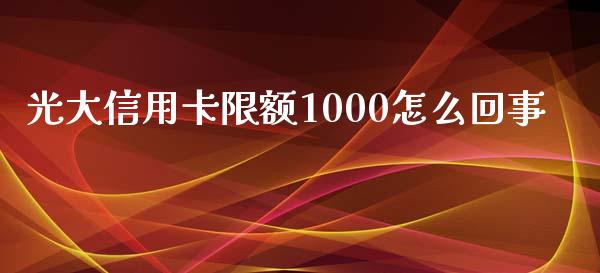 光大信用卡限额1000怎么回事_https://m.jnbaishite.cn_投资管理_第1张