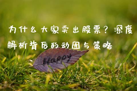 为什么大家卖出股票？深度解析背后的动因与策略_https://m.jnbaishite.cn_投资管理_第1张