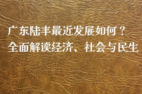 广东陆丰最近发展如何？ 全面解读经济、社会与民生_https://m.jnbaishite.cn_期货研报_第1张